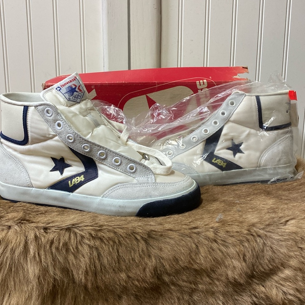80s 1984 Converse Olympics LA High Tops 6 Michael Jordan NWT - Picture 2 of 16